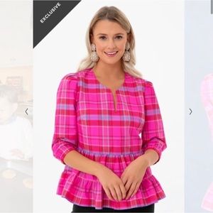 Vineyard Vines X Tuckernuck collection party plaid tiered top